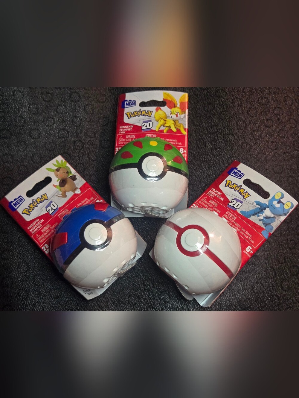 NIP MEGA Pokémon Series 20 Poké Ball Lot of 3 - Chespin Fennekin Froakie 2024